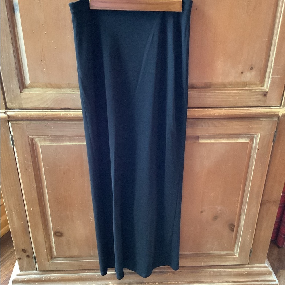 Express. Womens Solid Black Rayon/Poly Long Skirt… - image 6